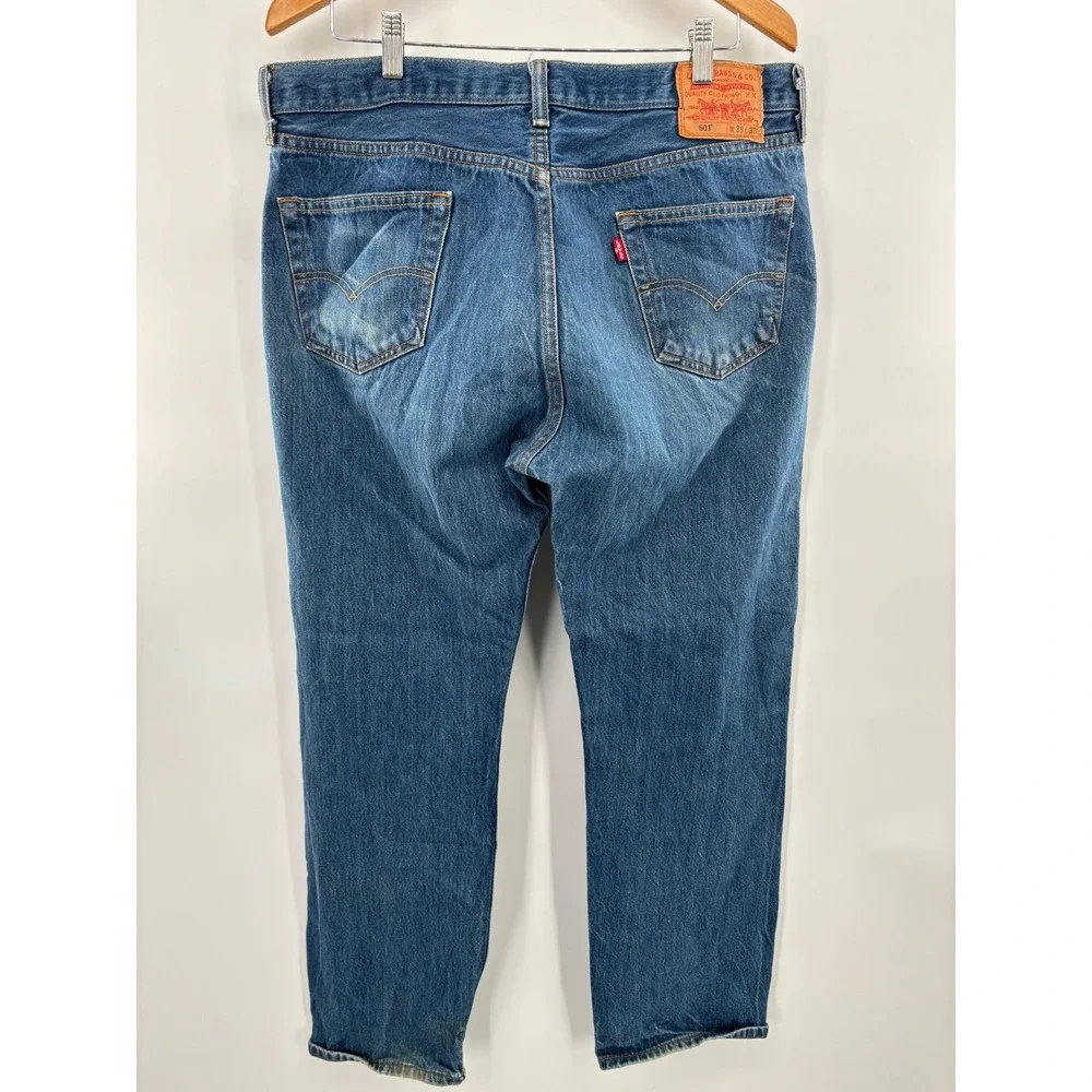 Levis 501 Men's 38x33 Y2K Era 2000's Light Distress Faded Skater / grungey Wash